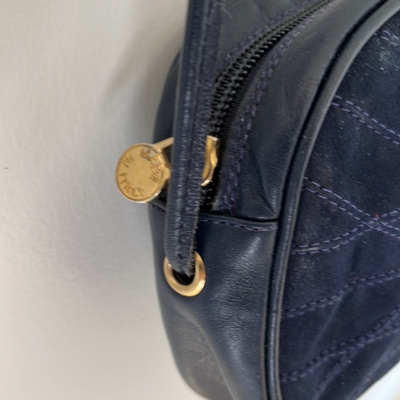 Vintage Carvela Blue Suede/Leather Mini Bag with Stitching Detail - Picture 3 of 6